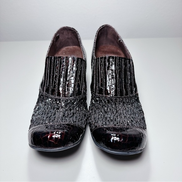 Helle Comfort Crocodile Mule Heel Shoes - Picture 2 of 15